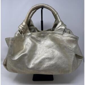 Loewe Nappa Aire Leather Anagram Logo Gold Leather Handbag